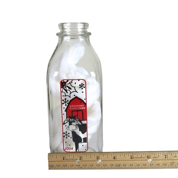 Eggnog Milk Bottle 2004 Christmas Collectible Longmont Colorado Farmhouse Décor - Picture 8 of 8